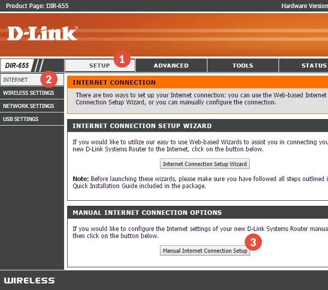 تنظیم vpn روی مودم D-link - مرحله 1