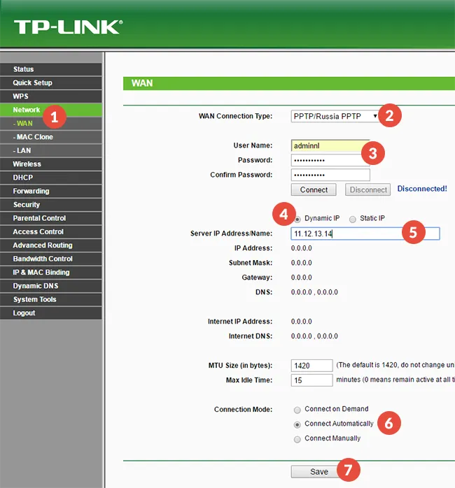 تنظیم vpn روی مودم TP-Link